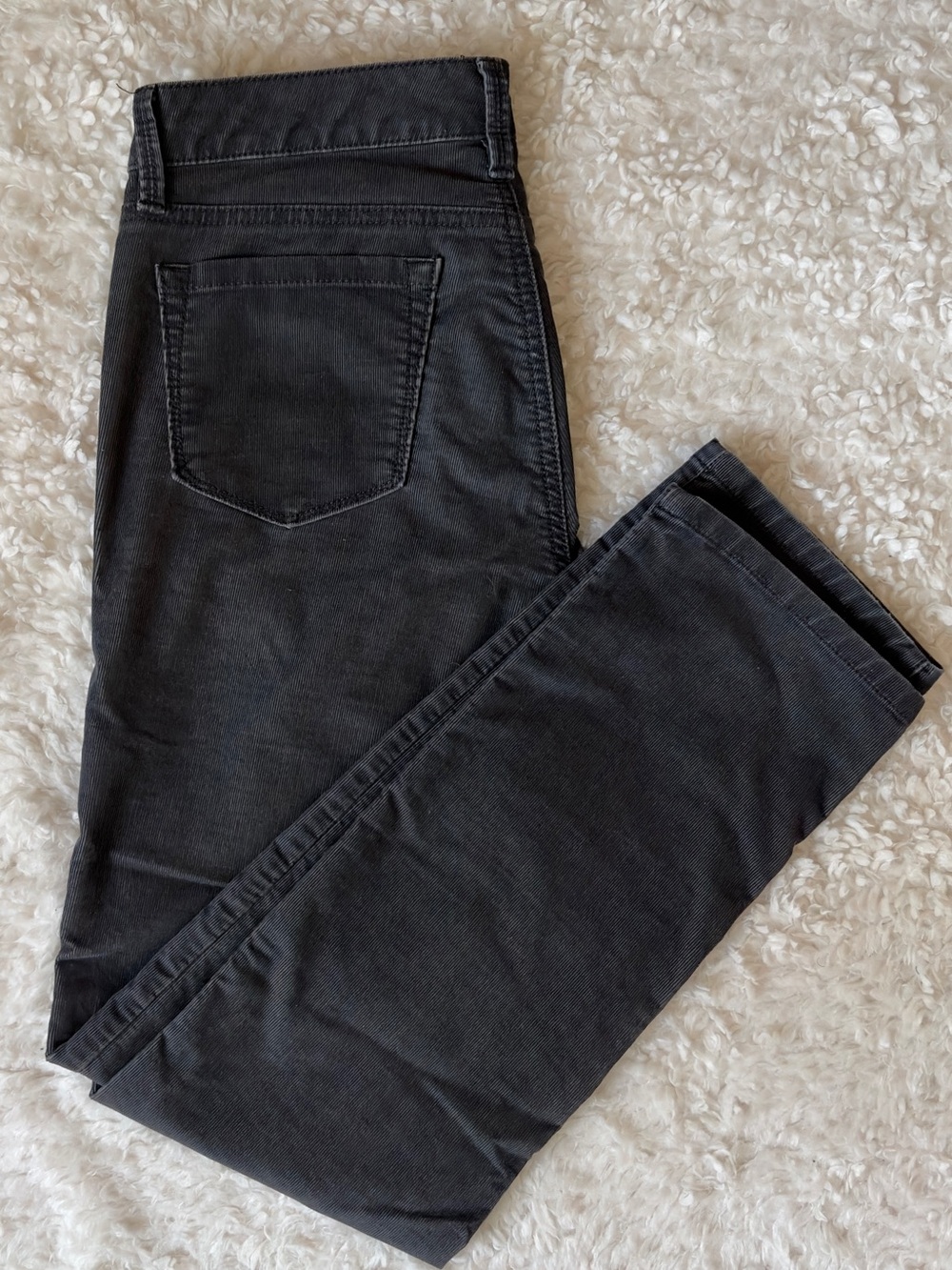 Vintage LOFT Straight-Leg Dark Grey Baby Corduroy Jeans Petite Size 4P 90’s/Y2K